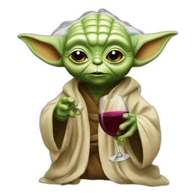 Yoda with wine sticker