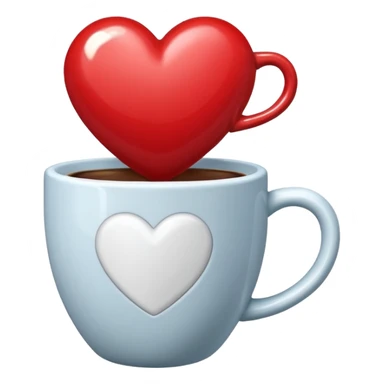 heart with a coffee cup motif sticker
