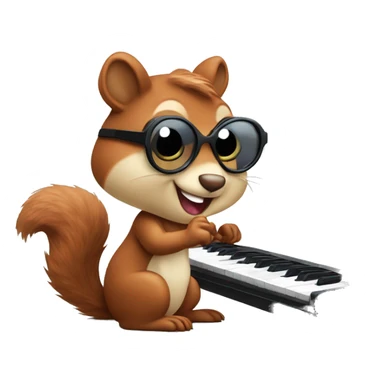 Squirrel play synthesizer sticker