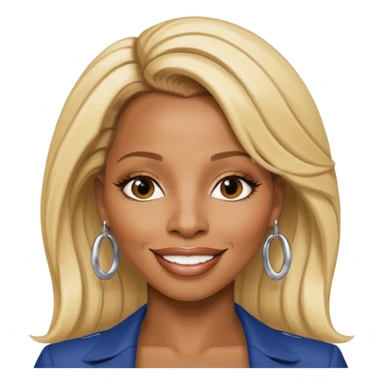 Mary J Blige with long blonde hair sticker