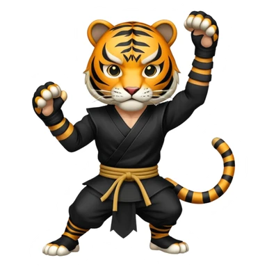 Feudal Japan tiger ninja with black outfit sticker