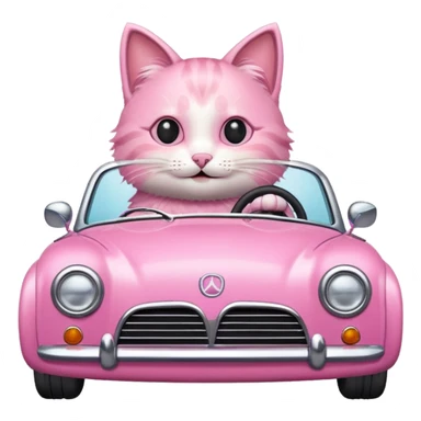 Cat driving a pink car  sticker