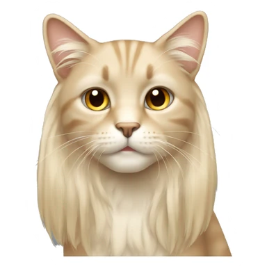 Cat long hair beige long ears  sticker