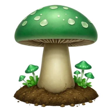 jade magic mushroom with dirt sticker