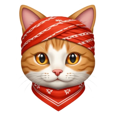 cat with wearing red bandana sticker