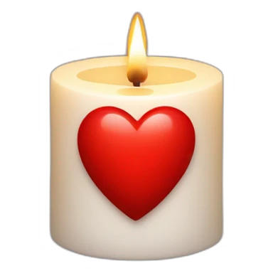 Red heart with a candle insight symbol for death sticker