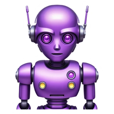 glitter purple cyberpunk robot sticker