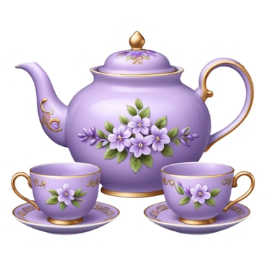 porcelain tea lilac floral  sticker