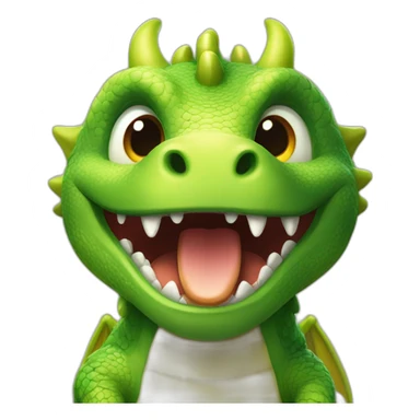 a cute dragon, say" I am hungry" sticker