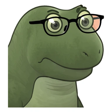 Dinosaur wearing glasses sticker