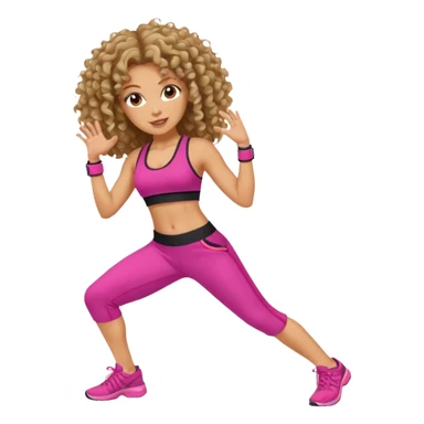 kıvırcık saçlı beyaz zenli zumba hocası sticker