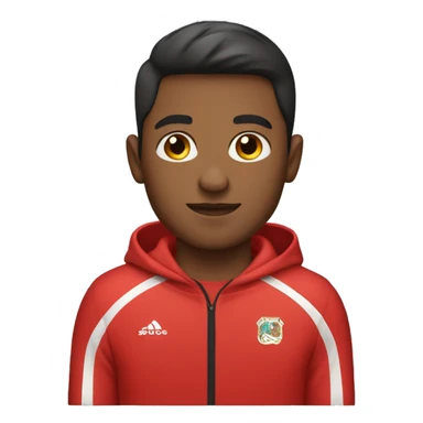 Young male sports coach wearing a red tracksuit with no logos  sticker