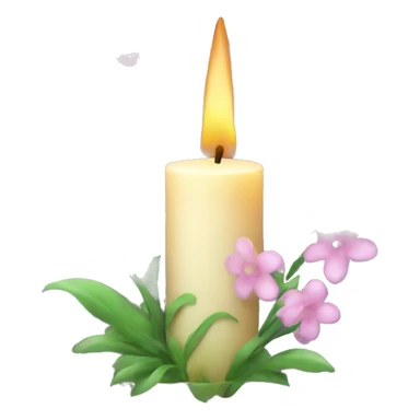 Spring candle with flowers  sticker