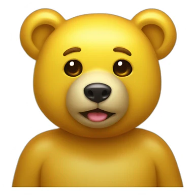 bear,gummy,yellow,glossy sticker