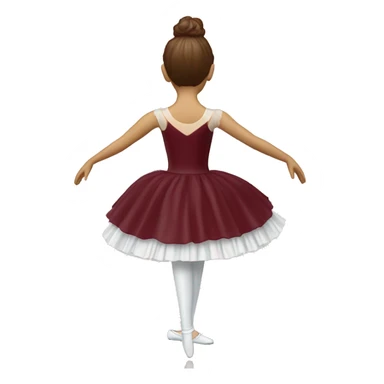 burgundy music box with white ballerina standing back sticker