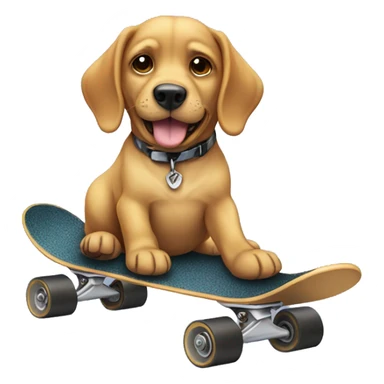 dog with a skate sticker