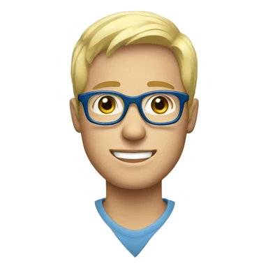 Blond White guy with blue eyes and glasses sticker
