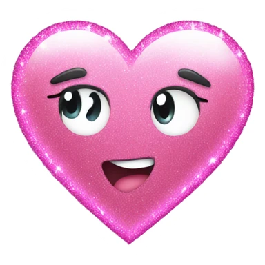 Sparkly pink heart  sticker