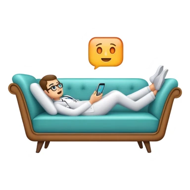Big iPhone on therapist couch sticker