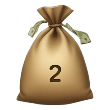 Money bag without nothing in the center sticker