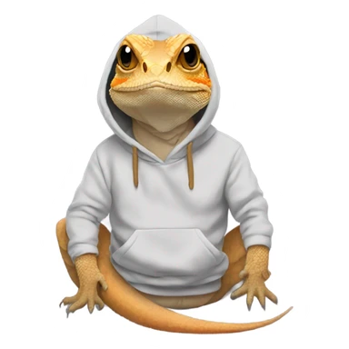 Disappointed bearded dragon in a hoodie sticker