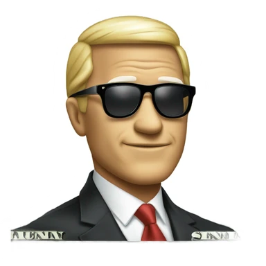 A dollar bill featuring a president with sunglasses sticker