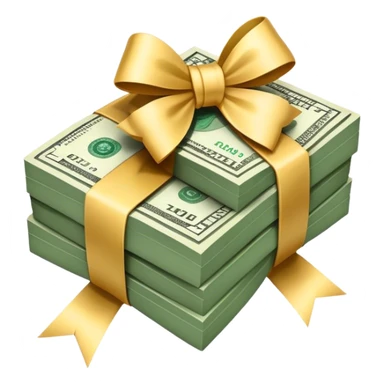 Money with a bow sticker