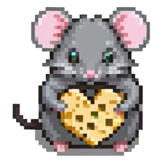 mouse with cheese sticker