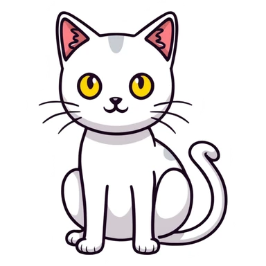 skinny black cat with yellow eyes sticker