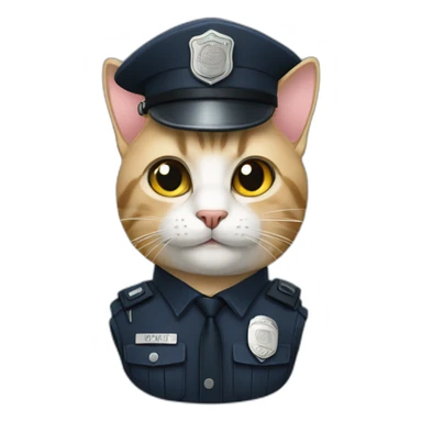 cat - police officer sticker