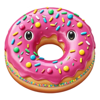 donut with cute face sticker