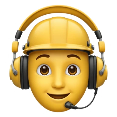 un emoji qui écoute de la musique avec un casque audio avec un léger sourire sticker