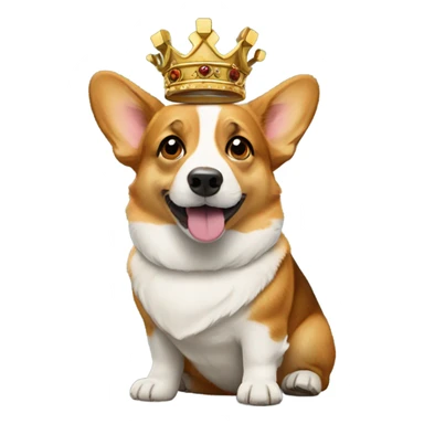 Corgi wearing a king crown sticker