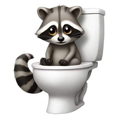 Raccoon sitting on toilet  sticker