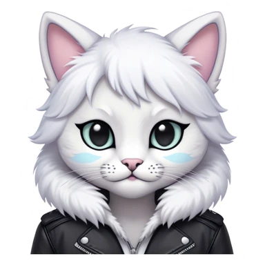 Kawaii dark edgy fantasy pastel ethereal anthro feline fursona animal creature sticker