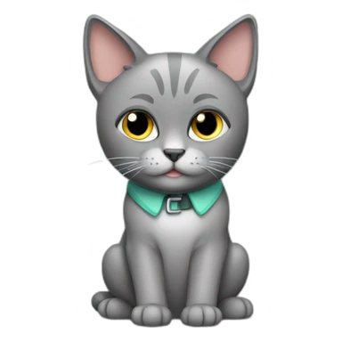 grey cat hard worker sticker