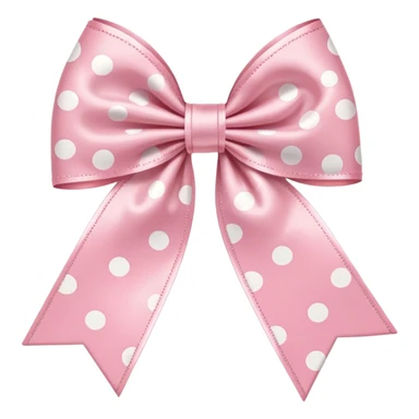 cute pastel pink bow with polka dots sticker