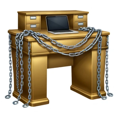 Desk draped in chains sticker