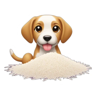 dog with rice and heart sticker