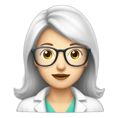 Pharmacist women white skin glasses and test tube sticker