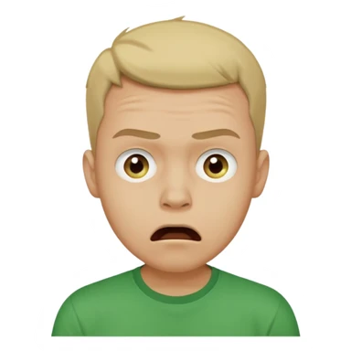 make him in a green T-shirt and much more realistic. the emotion of fear and shock sticker