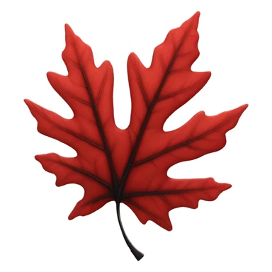 A red sycamore leaf with black details  sticker