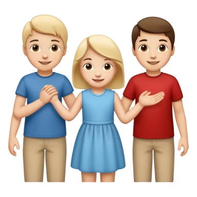 child holding hands with other figures sticker