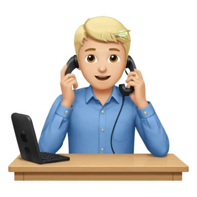 office-boss-excited-phone-desk-blonde-man sticker