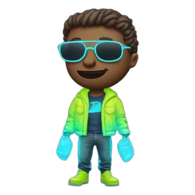 Juicy booty neon sign style man sticker