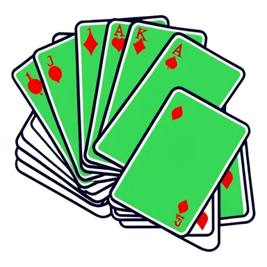 Canasta card game with red canasta meld and jokers sticker