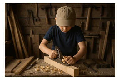 Sartaroshxonada ishlayotgan o'mirin yoshli bola yuzi ko'rinmasin sticker