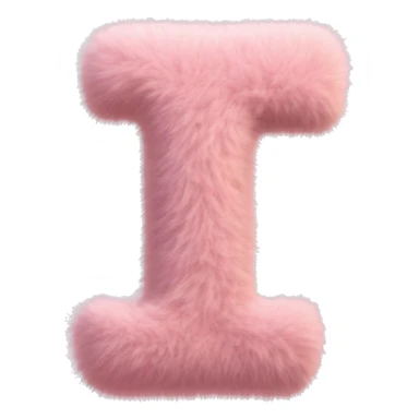 Light pink fuzzy letter T sticker