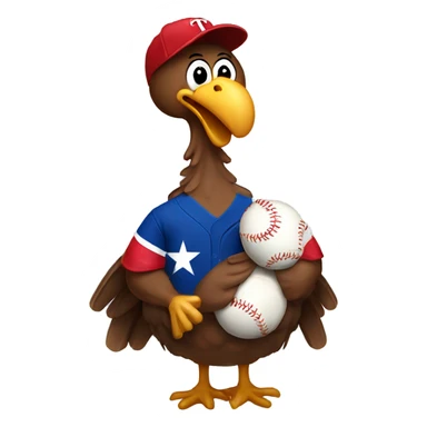 Turkey with baseball texas rangers jersey sticker
