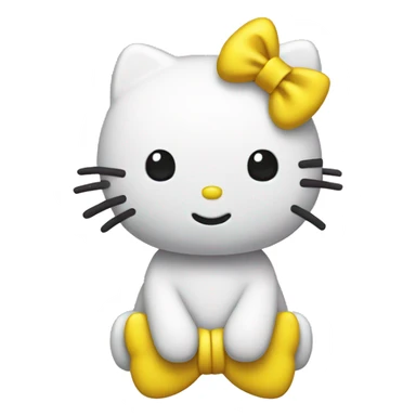 Hello kitty with yellow bow sticker